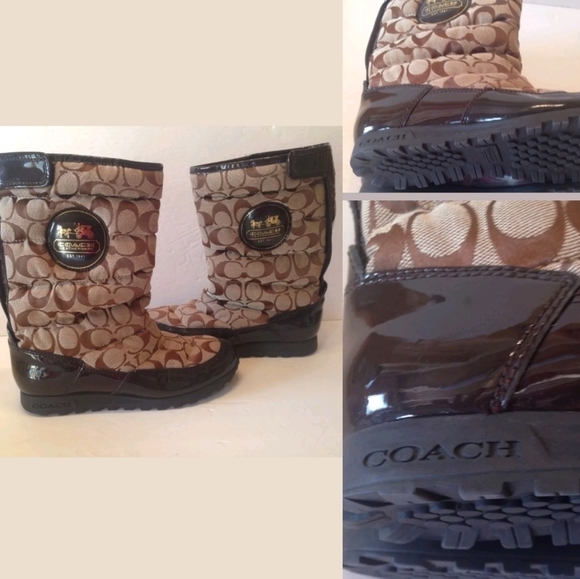 COACH SIG C SNOW BOOTS 7.5 - Picture 4 of 10